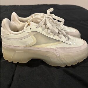 Cardi B Rebook Collab Chalk  Platform Sneakers with Thick Sole